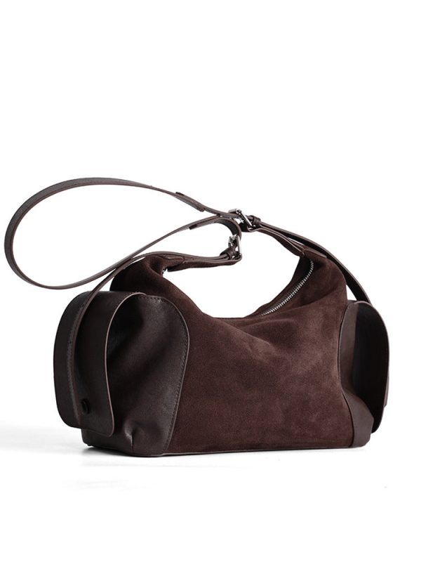 2daefc3d-59e5-4cd2-8c05-ff8f18aa558e Vintage Boston Bag With Frosted Cowhide And Large Capacity Shoulder Bag