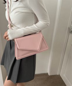 7b1f8305-c1a2-413e-b387-222806310762 Women's Simple Textured Fashion Solid Color Shoulder Messenger Bag