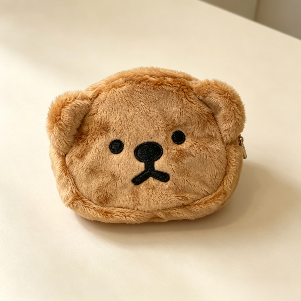 Warm Cute Plush Bear Mini Doll Coin Purse Storage Bag